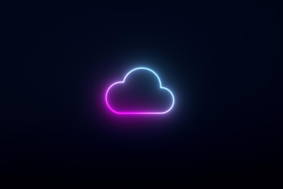 Cloud neon icon 