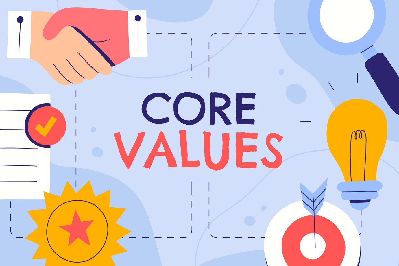 Hand drawn core values background