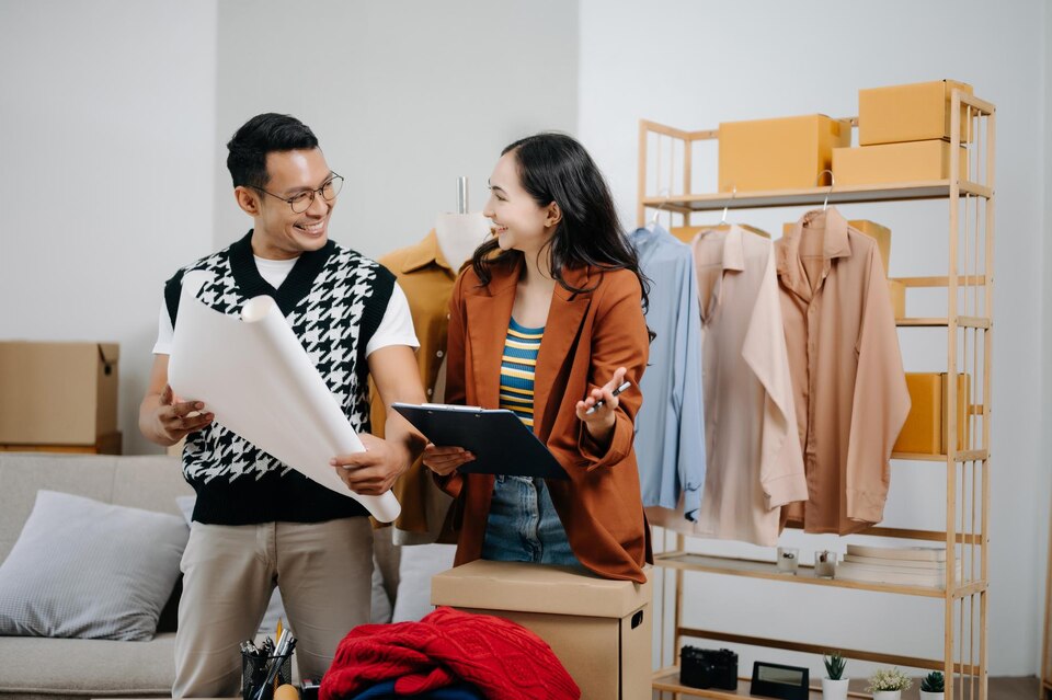 Diverse female fashion designers at work