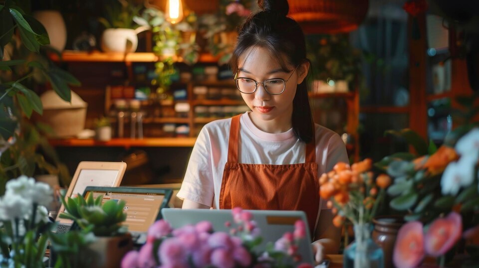 Starting a small business with an SME business owner an Asian female entrepreneur