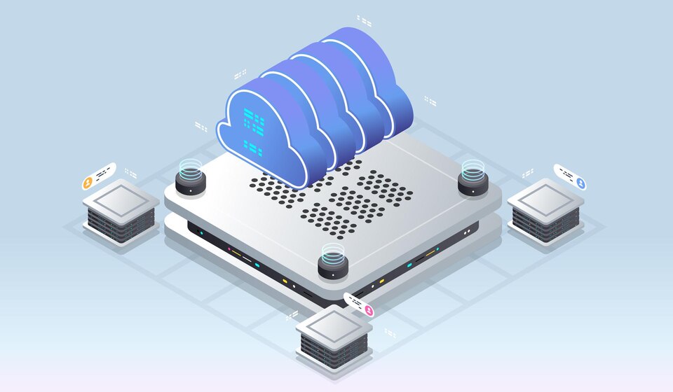 Modern cloud technology and networking concept