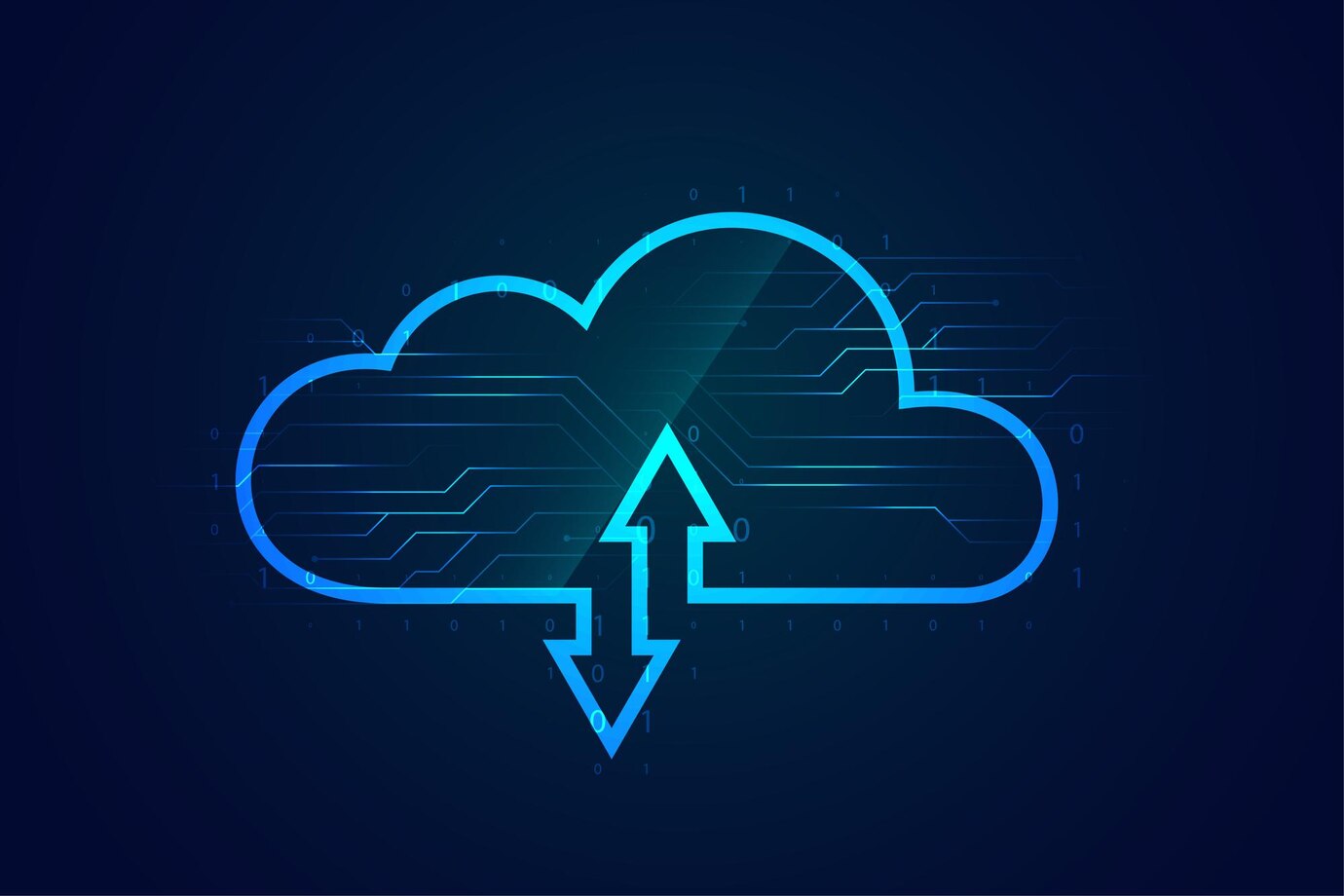 Digital cloud computing futuristic background