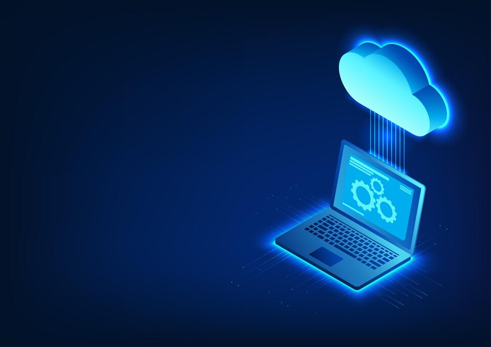 Computer technology linked to the clouds above