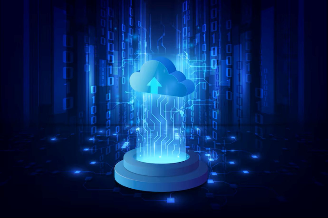 Abstract cloud technology system sci fi background