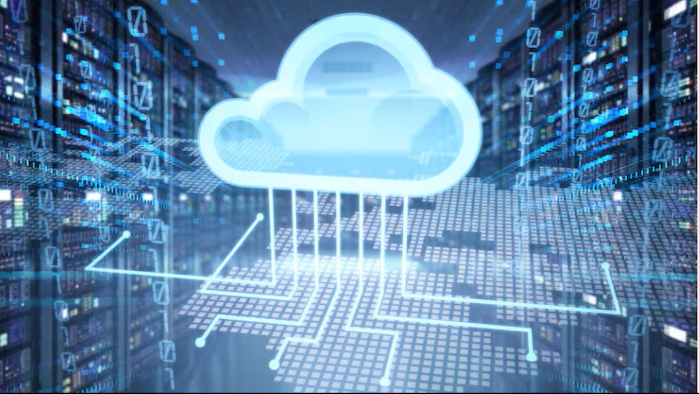 Cloud service icon with options and devices