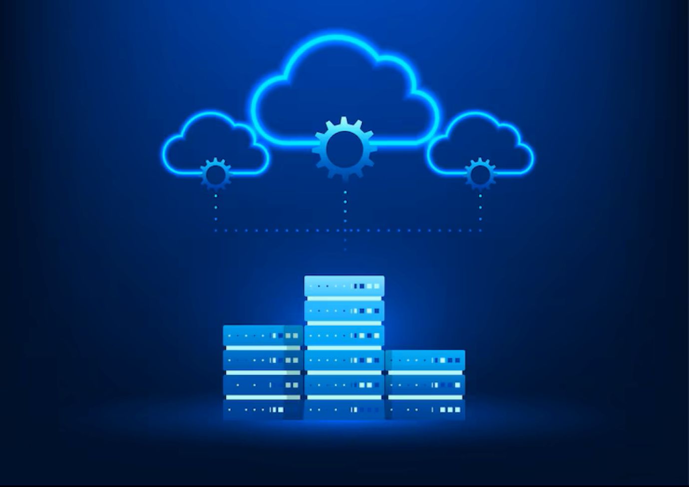 Cloud technology background cloudconnected servers representing efficient