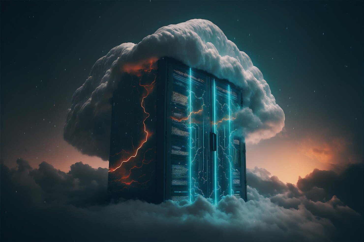 Server cloud data storage concept cloudscape digital online service