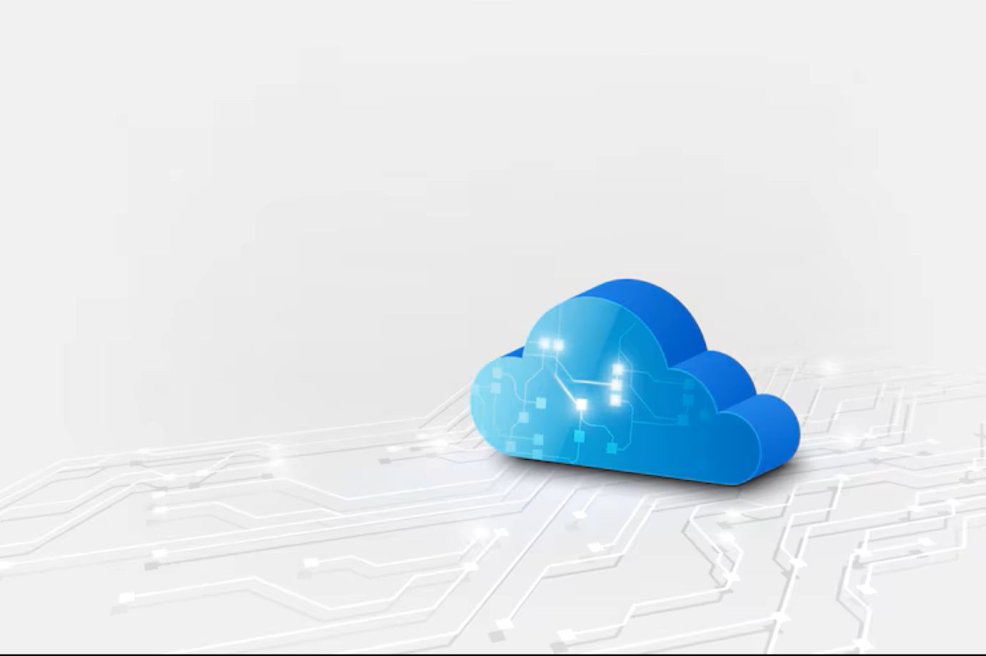 Cloud technology system sci fi background