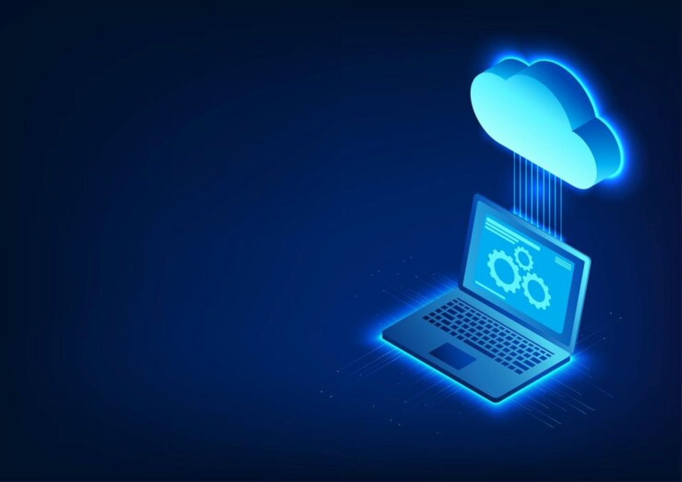 Computer technology linked to the clouds above along with technology