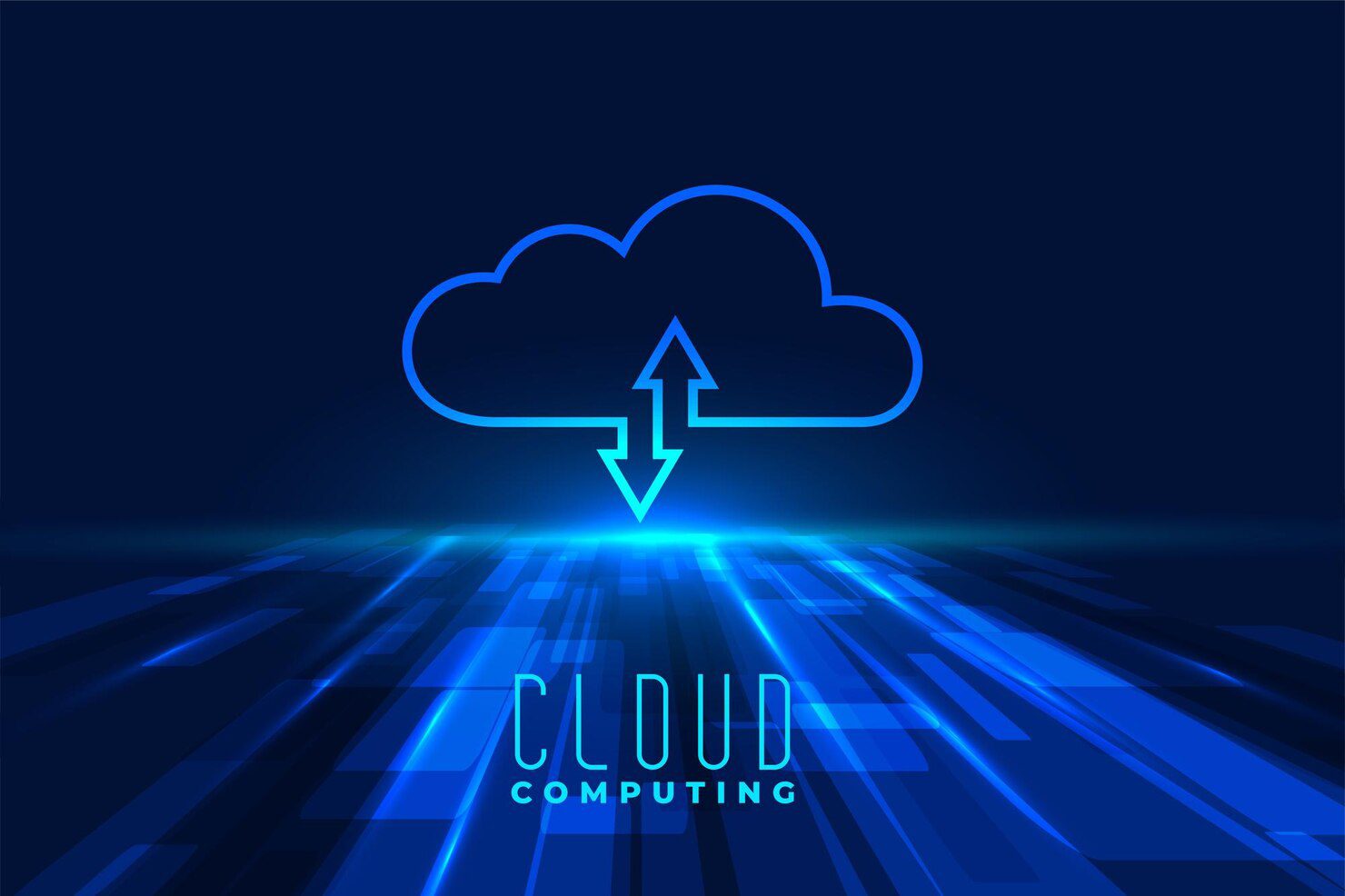 Futuristic cyber cloud computing tech background for secure internet