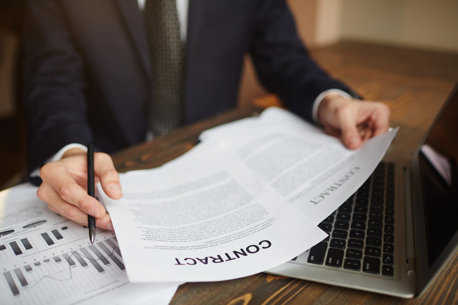 Business advisor working with documentation 