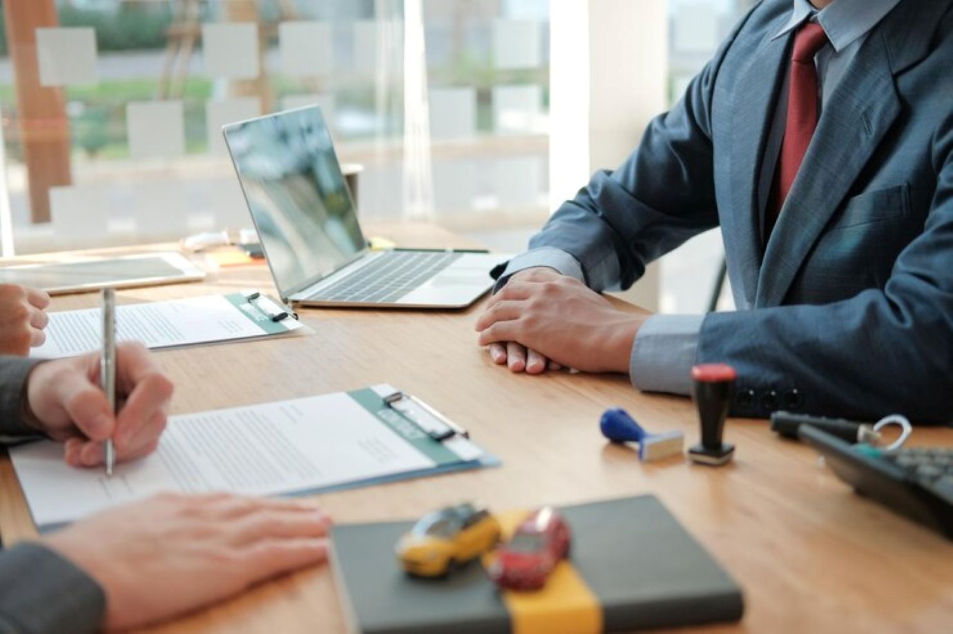 Business people working on table