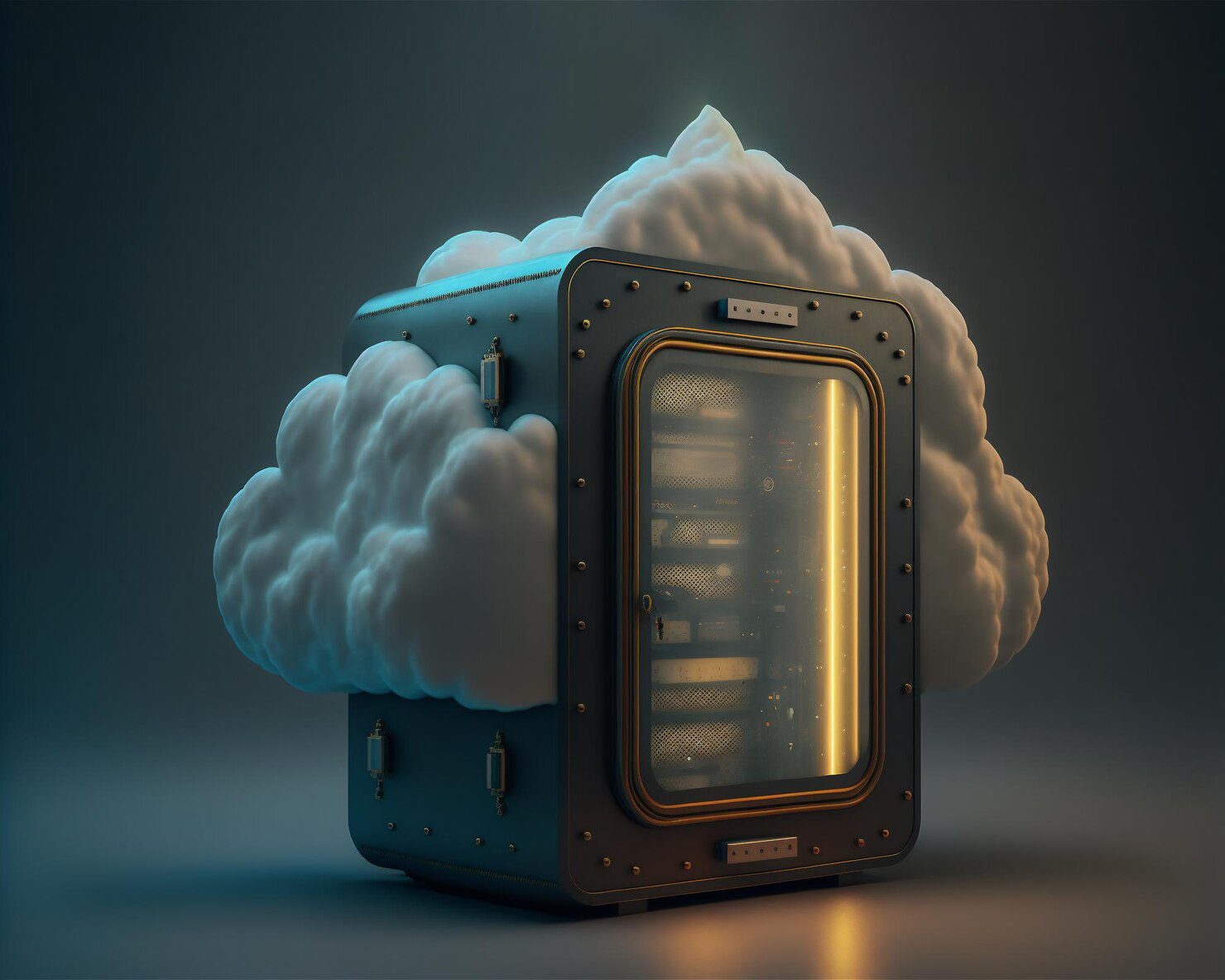 Cloud database storage concept cloudscape digital online server