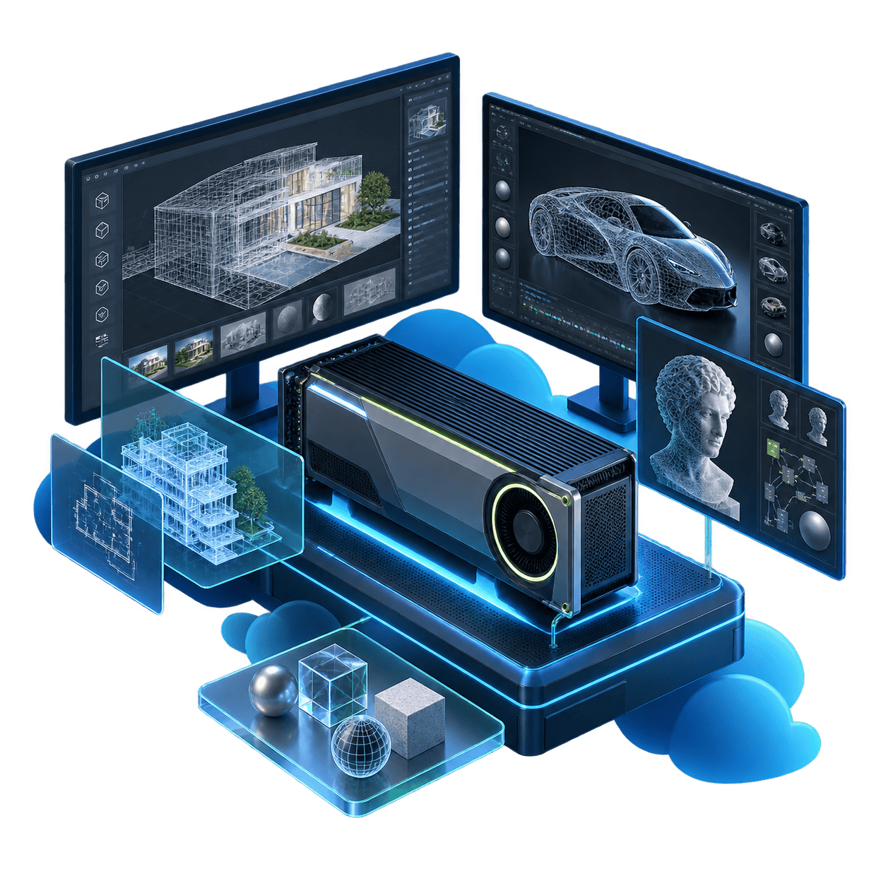 RTX Pro 6000 Blackwell professional 3D workstation illustration